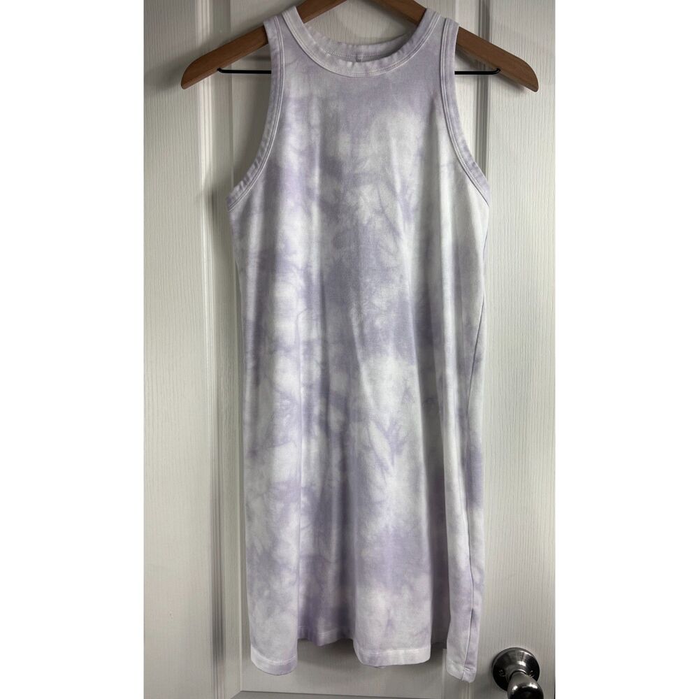 A New Day Women's High Neck Tank Dress Purple White Tie Dye Size XS